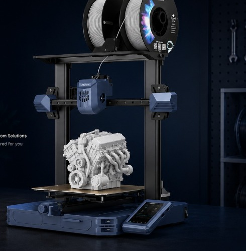 Creality 3D Printer printing V8 engine model